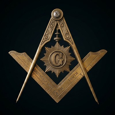Escuadra y compás con letra G